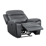 Lamruil Contemporary Recliner Gray Top Grain Leather #M1021A, Cost: $1.1/ft LV00074-ACME