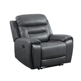 Lamruil Contemporary Recliner Gray Top Grain Leather #M1021A, Cost: $1.1/ft LV00074-ACME