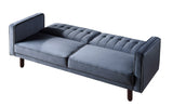 Qinven Contemporary Adjustable Sofa Dark Gray Velvet(#8167-10, Cost: $1.5/m)& Dark Walnut Leg LV00085-ACME