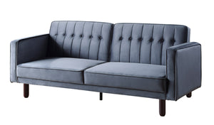 Qinven Contemporary Adjustable Sofa Dark Gray Velvet(#8167-10, Cost: $1.5/m)& Dark Walnut Leg LV00085-ACME