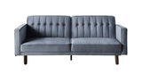 Qinven Contemporary Adjustable Sofa Dark Gray Velvet(#8167-10, Cost: $1.5/m)& Dark Walnut Leg LV00085-ACME