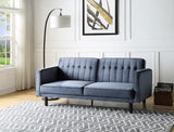 Qinven Contemporary Adjustable Sofa Dark Gray Velvet(#8167-10, Cost: $1.5/m)& Dark Walnut Leg LV00085-ACME