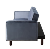 Qinven Contemporary Adjustable Sofa Dark Gray Velvet(#8167-10, Cost: $1.5/m)& Dark Walnut Leg LV00085-ACME