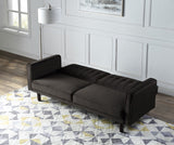 Qinven Contemporary Adjustable Sofa Dark Brown Velvet(#8167-56, Cost: $1.5/m)& Dark Walnut Leg LV00086-ACME