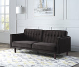 Qinven Contemporary Adjustable Sofa Dark Brown Velvet(#8167-56, Cost: $1.5/m)& Dark Walnut Leg LV00086-ACME