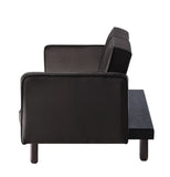 Qinven Contemporary Adjustable Sofa Dark Brown Velvet(#8167-56, Cost: $1.5/m)& Dark Walnut Leg LV00086-ACME