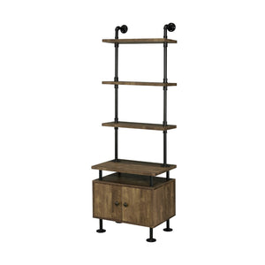 Ensata II Industrial Side Pier Walnut & Black Finish LV00141-ACME