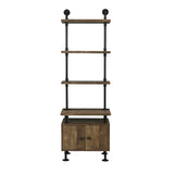 Ensata II Industrial Side Pier Walnut & Black Finish LV00141-ACME