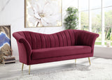 Callista Contemporary Sofa Red Velvet(#SOLAR 59, $ 29 RMB/m) LV00202-ACME