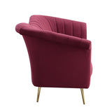 Callista Contemporary Sofa Red Velvet(#SOLAR 59, $ 29 RMB/m) LV00202-ACME