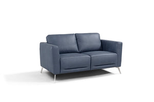 Astonic Contemporary Loveseat Blue Leather(#S09S.9030_LEATHER AND SPLIT) LV00213-ACME