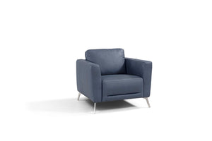 Astonic Contemporary Chair Blue Leather(#S09S.9030_LEATHER AND SPLIT) LV00214-ACME