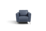 Astonic Contemporary Chair Blue Leather(#S09S.9030_LEATHER AND SPLIT) LV00214-ACME