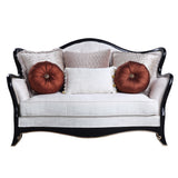 Nurmive Transitional Loveseat with 6Pillows Beige Fabric(#NJ5006-209) LV00252-ACME