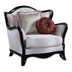 Nurmive Transitional Chair with 2Pillows Beige Fabric(#NJ5006-209) LV00253-ACME