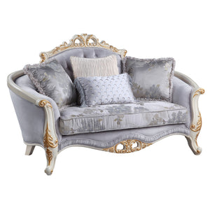 Galelvith Transitional Loveseat with 4 Pillows Gray Fabric(#RK073-6) LV00255-ACME
