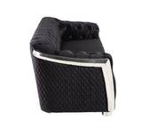 Pyroden Contemporary Chair Black Velvet($17 RMB/m), Chrome Finish LV00298-ACME