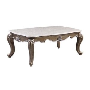 Elozzol Transitional Coffee Table Marble Top & Espresso Finish LV00302-ACME