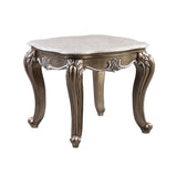 Elozzol Transitional End Table Marble Top & Espresso Finish LV00303-ACME