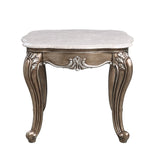 Elozzol Transitional End Table Marble Top & Espresso Finish LV00303-ACME