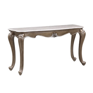 Elozzol Transitional Sofa Table Marble Top & Espresso Finish LV00304-ACME