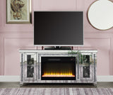 Noralie Glam TV Stand with Fireplace & LED Mirrored & Faux Diamonds LV00315-ACME