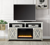 Noralie Glam TV Stand with Fireplace Mirrored & Faux Diamonds LV00318-ACME