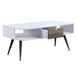 Halima Contemporary Coffee Table White Finish LV00322-ACME