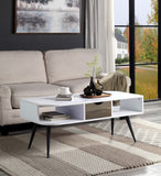 Halima Contemporary Coffee Table White Finish LV00322-ACME