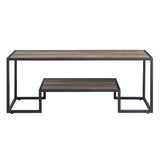 Idella Industrial Coffee Table Rustic Oak & Black Finish LV00324-ACME