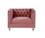 HeiberoII Contemporary Chair Pink Velvet(#108-15, $13 RMB/m), Pillow(#ZM-1) LV00329-ACME