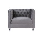 HeiberoII Contemporary Chair Gray Velvet(#MJ11-112, $13 RMB/m), Pillow(#ZM-1) LV00332-ACME