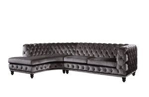 Atesis Contemporary Sectional Sofa Dark Brown Velvet(#MJ11-112, $13 RMB/m) LV00337-ACME