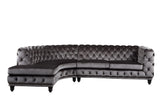 Atesis Contemporary Sectional Sofa Dark Brown Velvet(#MJ11-112, $13 RMB/m) LV00337-ACME