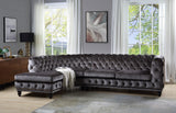 Atesis Contemporary Sectional Sofa Dark Brown Velvet(#MJ11-112, $13 RMB/m) LV00337-ACME