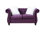 Thotton Transitional Loveseat with 2 Pillows Purple Velvet(#Great-88, $13 RMB/m), Pillow(#ZM-1) LV00341-ACME