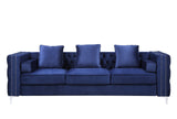 Bovasis Contemporary Sofa with 5 Pillows Blue Velvet(#MJ11-110, $13 RMB/m) LV00366-ACME