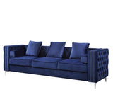 Bovasis Contemporary Sofa with 5 Pillows Blue Velvet(#MJ11-110, $13 RMB/m) LV00366-ACME