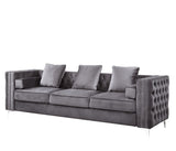 Bovasis Contemporary Sofa with 5 Pillows Gray Velvet(#MJ11-68, $13 RMB/m) LV00368-ACME