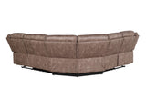 Dollum Contemporary Sectional Sofa 2-Tone Chocolate Velvet(#FB-348, $2.5 USD/m), Black Pipping(#JS2500D-011) LV00397-ACME