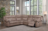 Dollum Contemporary Sectional Sofa 2-Tone Chocolate Velvet(#FB-348, $2.5 USD/m), Black Pipping(#JS2500D-011) LV00397-ACME