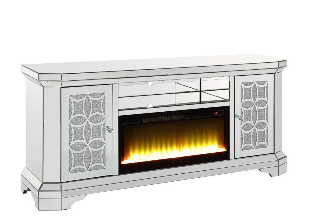 Glam tv stand on sale with fireplace