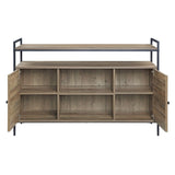 Baina Contemporary TV Stand Rustic Oak & Black Finish LV00743-ACME