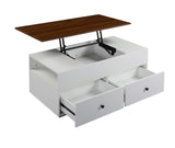 Raeden Transitional Coffee Table with Lift Top White(#M01), Walnut(#M39) LV00788-ACME