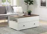 Raeden Transitional Coffee Table with Lift Top White(#M01), Walnut(#M39) LV00788-ACME