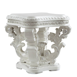 Vanaheim Transitional End Table Antique White Finish LV00801-ACME