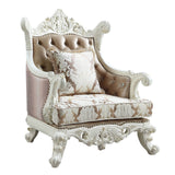 Vanaheim Transitional Chair with Pillow Antique White Finish LV00805-ACME