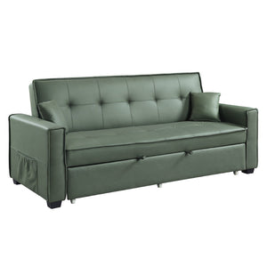 Octavio Contemporary Adjustable Sofa with 2 Pillows Green Fabric(#, Cost: $23RMB/meter) LV00824-ACME