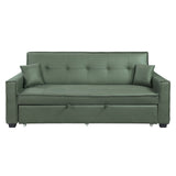 Octavio Contemporary Adjustable Sofa with 2 Pillows Green Fabric(#, Cost: $23RMB/meter) LV00824-ACME