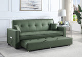 Octavio Contemporary Adjustable Sofa with 2 Pillows Green Fabric(#, Cost: $23RMB/meter) LV00824-ACME